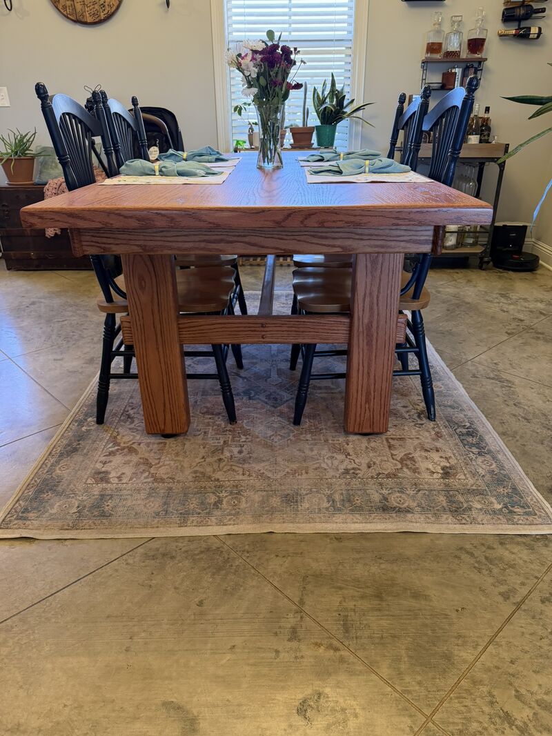 Handcrafted oak kitchen table