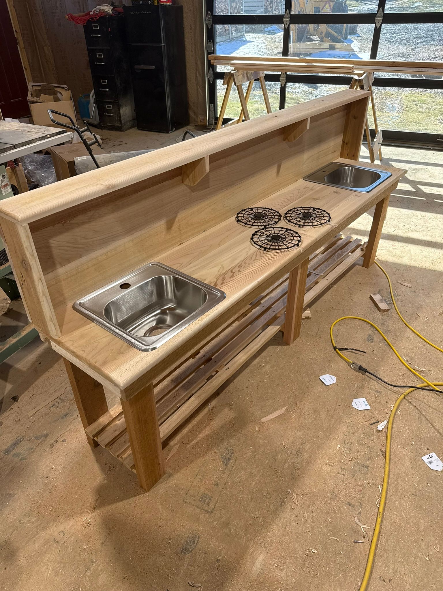 Outdoor kitchen build in progress