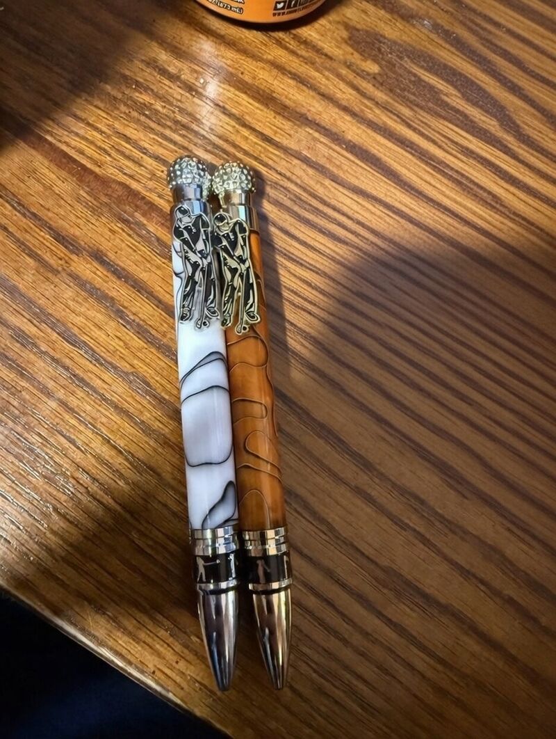 Handcrafted pens close-up detail