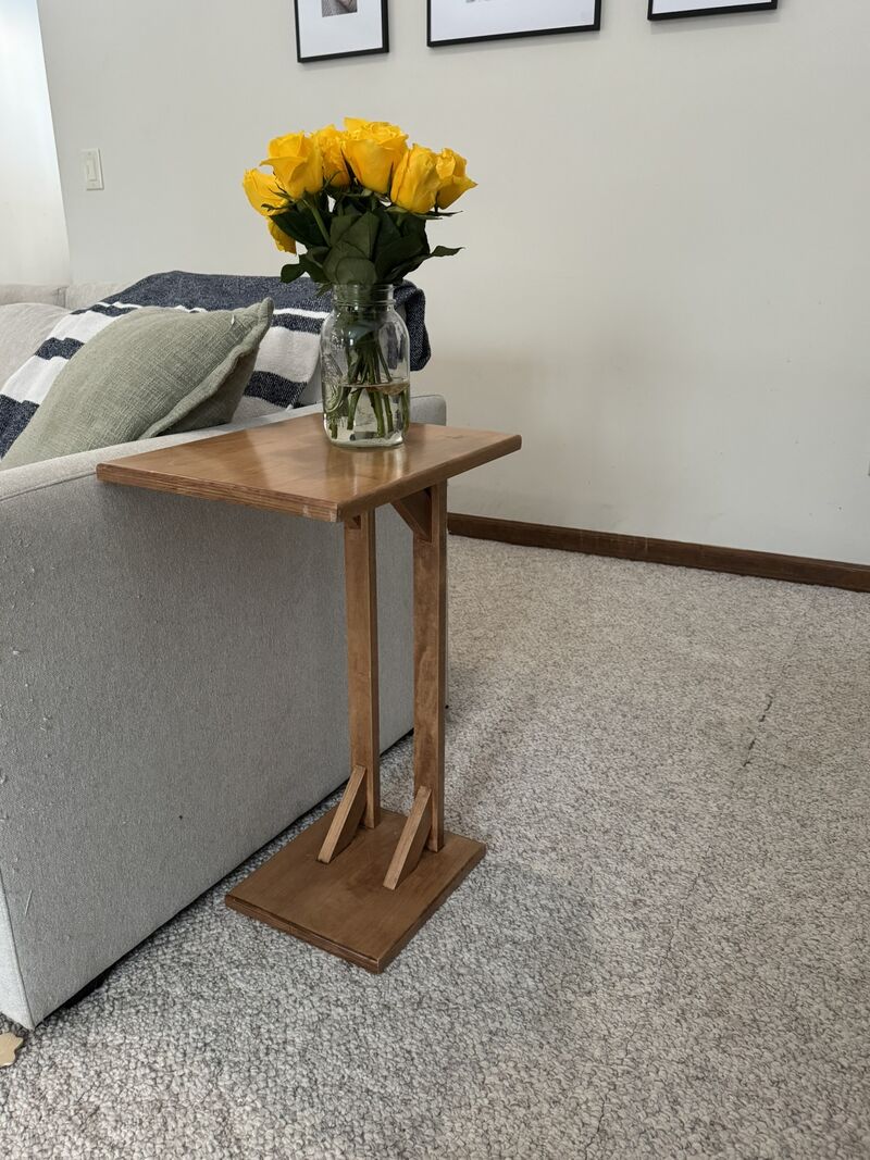 Handmade sofa side table